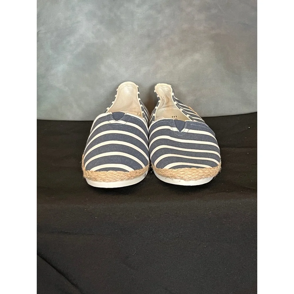 Esprit Women's Striped Canvas Espadrille‎ Flats Shoes Navy White Size 9